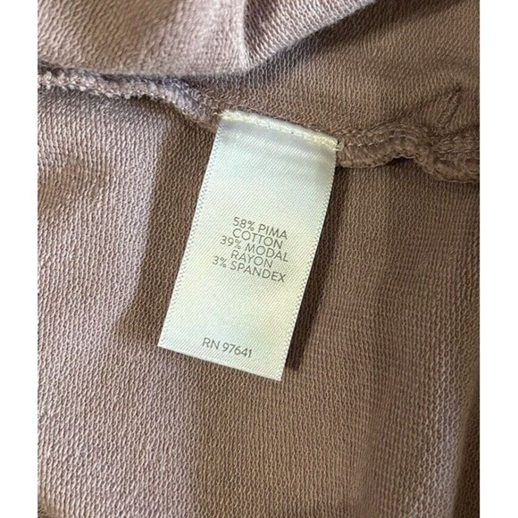 Pure Jill Sweater Mock Neck Drop Shoulder Boxy Mauve Pima Cotton Stretch… - Picture 8 of 8